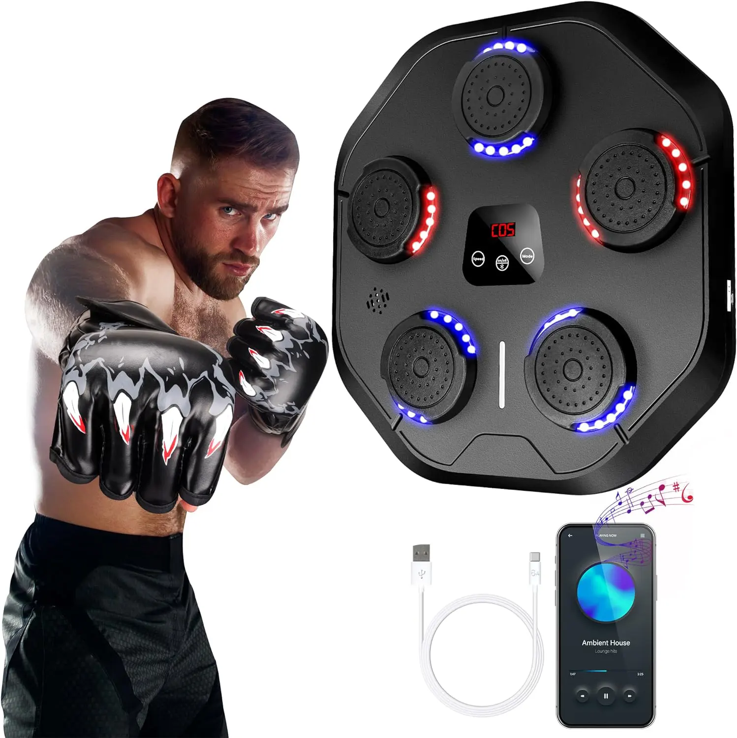 RS hochwertige Musikboxmaschine multifunktionales Box-Pad Wand-Trainingsgerät für Fitness zuhause Boxtraining