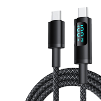 Cable PD de carga rápida Dual tipo C de 100W, chaqueta de nailon, datos de visualización para Apple 15, iPad, portátil, compatible con auriculares 5A para cámaras