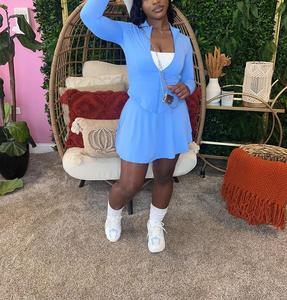 Set di gonne autunnali personalizzate da donna, 2 pezzi, gonna a pieghe mini con zip, set di gonne casual a due pezzi, abbigliamento da donna - Product Image 5