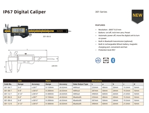 Asimeto IP67 Digital Caliper 300mm Electronic Caliper Carbide Cutting Edge Waterproof Caliper <b>Measuring</b> <b>Tool</b> - Product Image 3