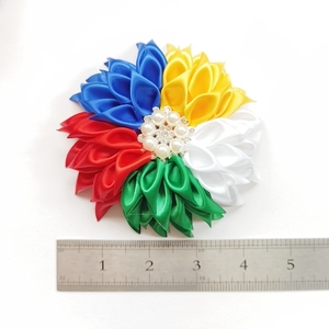 Spille da Corsage in Tessuto Satinato Blu Reale e Rosso da 4,5 Pollici per Confraternite <span class=keywords><strong>Jack</strong></span> <span class=keywords><strong>and</strong></span> <span class=keywords><strong>Jill</strong></span> - Product Image 4