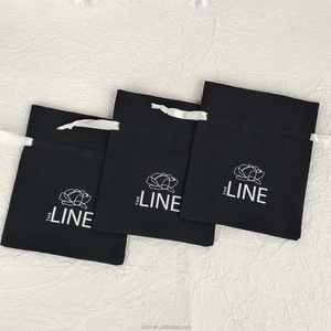 Sac en coton recyclable imprimé à l'écran avec logo personnalisé de la marque USM, écologique, doux, blanc, avec cordon de serrage, pour sac à main - Product Image 1