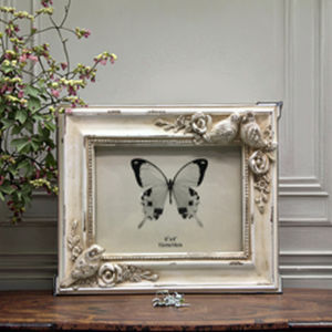 Vintage 7x5 Inch Handmade Letterpress Printed Horizontal Resin <strong>Photo</strong> <strong>Frame</strong> in Gold Black White for Tabletop or Wall Mount - Product Image 6