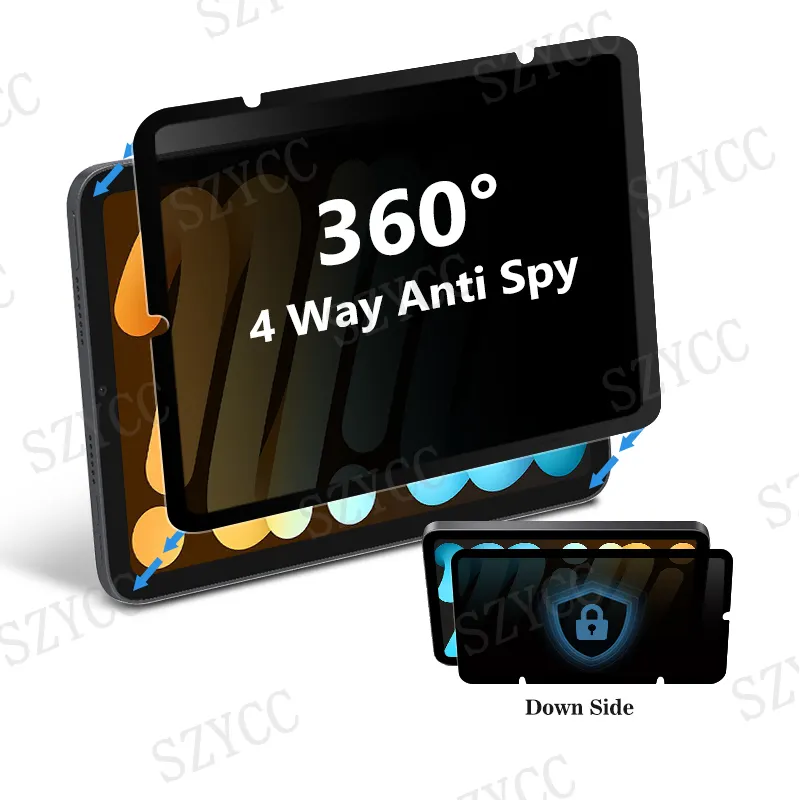 מפעל מחיר מחשב נייד מחשב 360 תואר מסנן פרטיות אנטי ריגול פרטיות מסך מגן שחור מסגרת עבור iPad מיני 6