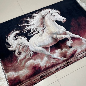 Alfombra de <span class=keywords><strong>caballo</strong></span> blanco de 60*90cm, suministro del fabricante, tapiz de <span class=keywords><strong>caballo</strong></span> modal tejido, decoración de pared. - Product Image 4