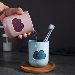 <b>Pin</b> Rabbit Cloud Shape Toothbrush Cup Eco Friendly Couple Use Cylinder Design Household Wash Cup Student Gift - Product Image 3