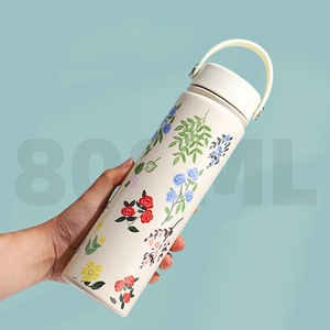 กระติกน้ำสแตนเลสเก็บความร้อนความเย็นสองชั้นลายพิมพ์ศิลปะ รุ่นขายดีปี 2025 - Product Image 4