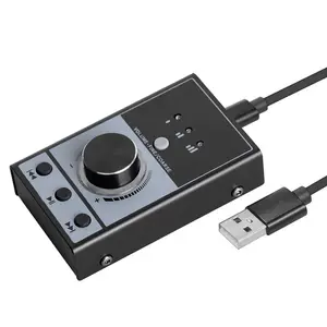 PC Speakers Headphones Audio Switch Converter 3 Modes USB Computer Volume Controller Adjust Knob