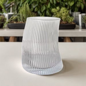 Taza de agua de cintura pequeña creativa de cristal en forma de media luna de grano curvo vertical Simple <span class=keywords><strong>restaurante</strong></span> bebida fría jugo taza de whisky - Product Image 6