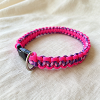 Collier pour chien en paracorde tressé, durable, tissé à la main, multicolore, à libération rapide avec anneau en D pour la randonnée en plein air, l'entraînement, accessoires pour animaux de compagnie