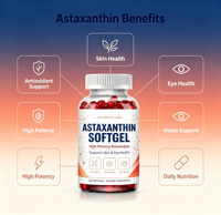 Astaxanthin Softgels Antioksidan Alami Tinggi, Suplemen Makanan Mendukung Kesehatan Kulit & Mata Sehari-hari 120 Kapsul OEM Label Pribadi