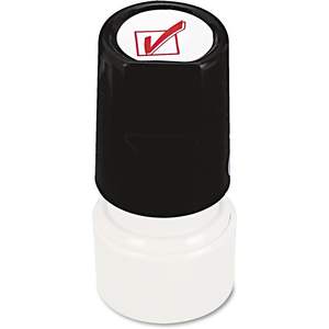 Sello de Mensaje Redondo Preentintado/Reentintable UNV10075, Sello de Chequeo Universal con Tinta Roja - Product Image 4