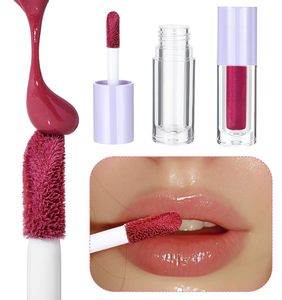 Tube de gloss à lèvres personnalisé avec logo, tube d'eye-liner et de mascara, bouchon à vis, soin de la peau, rose, blanc, tube de gloss à lèvres rond avec grand pinceau - Product Image 4