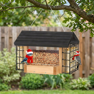 German Farm Modern Waterfall <b>Bird</b> <b>Feeder</b> & House Powder- Coated Rust Resistant Durable Hanging Large Feeding <b>Tray</b> for Wild <b>Birds</b> - Product Image 4