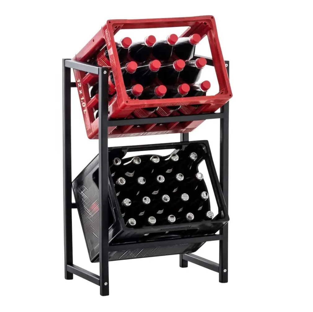 Bottle Holder Stand Can Drink Rack Metal Floor Wine Supermarket Shelf Beer Crate Storage Rack Cola Bottles Display Rack