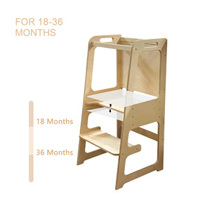 Eco-friendly Plywood Wooden Learning Tower Kitchen Helper <b>Height</b> <b>Adjustable</b> Toddler Step <b>Stool</b> for Baby - Product Image 4