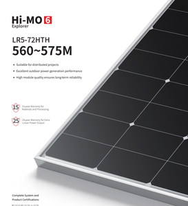 แผงโซลาร์เซลล์ Longi/Jinko Mono 580w 585w 590w 595w 600w 720w ราคาขายส่ง - Product Image 1