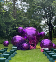 Boule miroir géante en PVC gonflable pour décoration d'événements, grande boule miroir gonflable brillante