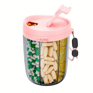 Portable 6-Compartment Vitamin Supplement Storage Box Energy Capsule Organizer with Confusion-Reducing Design - Product Image 1