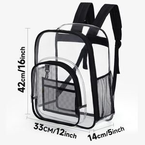 Hot Bán PVC Giải Trí Ba Lô Bền Dây Kéo Đóng Cửa Trường Thời Trang Túi Công Suất Lớn Rõ Ràng Sinh Viên Ba Lô Cho Thanh Thiếu Niên - Product Image 4