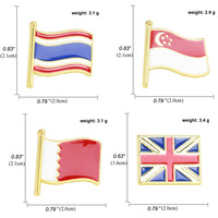 Broche drapeau National inspiré pour les états-unis russie Canada émail métal épinglettes personnalisé plaqué or alliage de fer pour la publicité