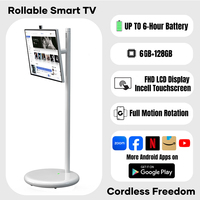 Televisor Inteligente Portátil de 27 Pulgadas con Pantalla Táctil OFD, Full HD LED LCD, Android 15, Soporte Móvil, Tablet PC