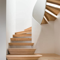 DAIYA chine escalier bois avec escalier en spirale incurvé plaque d'acier balustrade