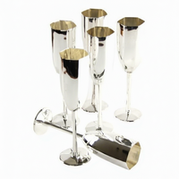 Famille royale Modern Life Traditional Glam Design Single Flut Hexagonal Sheffield Silver Durable Metal All-Season Anniversary