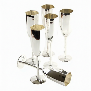 Famille royale Modern Life Traditional Glam Design Single Flut Hexagonal Sheffield Silver Durable Metal All-Season Anniversary - Product Image 2