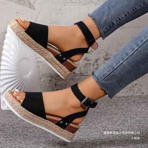 Women's Casual Wedges Sandals Summer Plus Size Thick Bottom Beach <b>Flip</b> <b>Flops</b> Slope Heeled for Women - Product Image 4