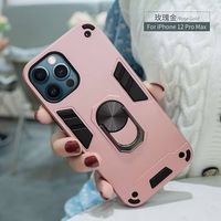 Coque de téléphone portable antichoc en PC+TPU durable avec support magnétique électroplaqué, design professionnel, protection renforcée anti-chute pour