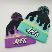 Bonnet personnalisé en gros / 100 % acrylique avec votre propre logo brodé, bonnet d'hiver tricoté tendance avec pompon, unisexe, pour la plage et les voyages
