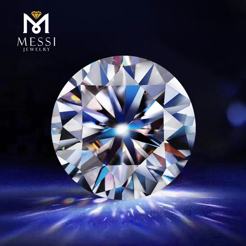 Messi Perhiasan Kualitas Atas Batu VVS DEF Harga Grosir Putih Bulat Brilian Dipotong Longgar Berlian Moissanite