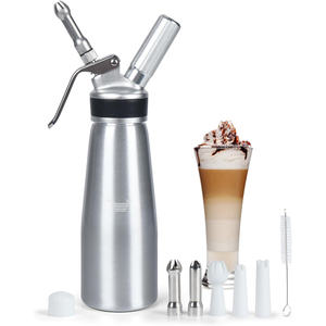 Siphon à crème professionnel 500 ml, distributeur de crème fouettée, 3 embouts décoratifs en acier inoxydable, 4 outils à injecter pour desserts - Product Image 1