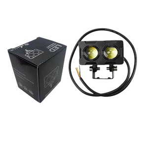 Motorcycle LED <b>Spotlight</b> with Integrated High and Low Beam Dual-Color (Amber and White), External Work Square Light. - Product Image 6