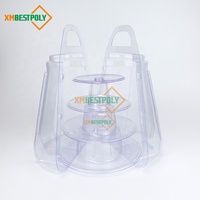 Support de présentation de macarons à 4 niveaux en plastique transparent pour desserts et biscuits, avec boîte de transport – Vente en gros