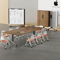 Table de conférence moderne en bois massif pour la maison, le bureau, la salle à manger, le salon, réglable, écologique, 10 places, mobilier commercial