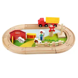 Phổ biến bằng gỗ Thomas nhỏ TRAIN SET mẫu giáo lắp ráp xây dựng đồ chơi