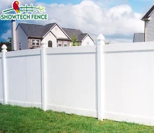 8ft Plastic Garden Vinyl Fence Panels Privacy Grey Cheap White Outdoor PVC Fence Privacy With Posts Wholesale