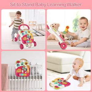Marchette d'apprentissage multifonction <span class=keywords><strong>pour</strong></span> bébé, marchette d'apprentissage <span class=keywords><strong>pour</strong></span> bébé, marchette assis et debout, lumière led, chanson abc - Product Image 5