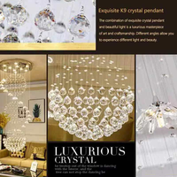 Lustre cascade long en or sur mesure pour grand hôtel, grand lustre d'escalier LED suspendu, moderne, en cristal, inspecté QC