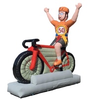 Vélo gonflable géant de sortie d'usine en PVC Offre Spéciale, modèle de vélo gonflable avec ventilateur pour la publicité