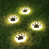 Lampe solaire LED avec imprimés de pattes d'animaux, design chien, ours, chat, accessoire de jardin, éclairage d'extérieur, luminaire décoratif, idéal pour une pelouse, une cour ou un sentier