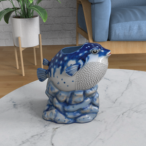 <span class=keywords><strong>Taza</strong></span> <span class=keywords><strong>de</strong></span> Cóctel con Diseño <span class=keywords><strong>de</strong></span> Organismos Marinos, Venta al por Mayor, OEM, ODM, Personalizada, Vajilla <span class=keywords><strong>de</strong></span> Cerámica con Tema Oceánico, Azulejo Azul, Pez Globo en <span class=keywords><strong>Roca</strong></span>, <span class=keywords><strong>Taza</strong></span> Tiki - Product Image 6