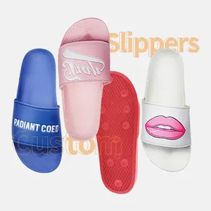 Greatslides Plain Slide Sandals Slider,Blank Womens Slide Sandals Vendor,Custom Designer Print Slides With 3D Embossed Logo
