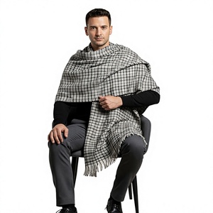Long Fashion Striped <b>Wool</b> Blend Skin-Friendly Breathable Shawl Scarf <b>Poncho</b> Wrap Winter Travel Accessory - Product Image 5