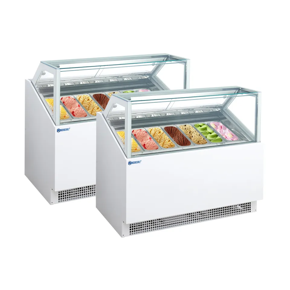 Bolandengミニ商用アイスクリームジェラトショーケースディスプレイフリーザー単一温度スタイル、貿易空冷付き