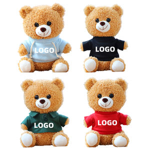 Ours en peluche souriant marron Songshan Toys avec logo personnalisé, t-shirt, <span class=keywords><strong>sweat</strong></span> à capuche, <span class=keywords><strong>polo</strong></span>, pour cadeau d'anniversaire pour enfants - Product Image 1
