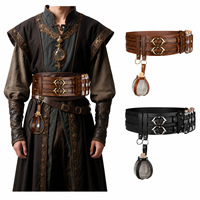 Ceinture large médiévale Renaissance alchimique, style nordique viking, accessoires vintage pour COSPLAY, costume d'Halloween