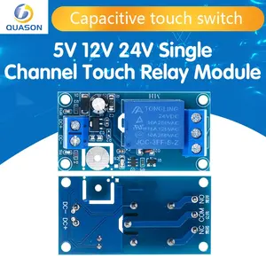 12V 1 ช่องสัมผัสรีเลย์โมดูลสวิตช์สัมผัสแบบ Capacitive สําหรับ Arduino TTP223